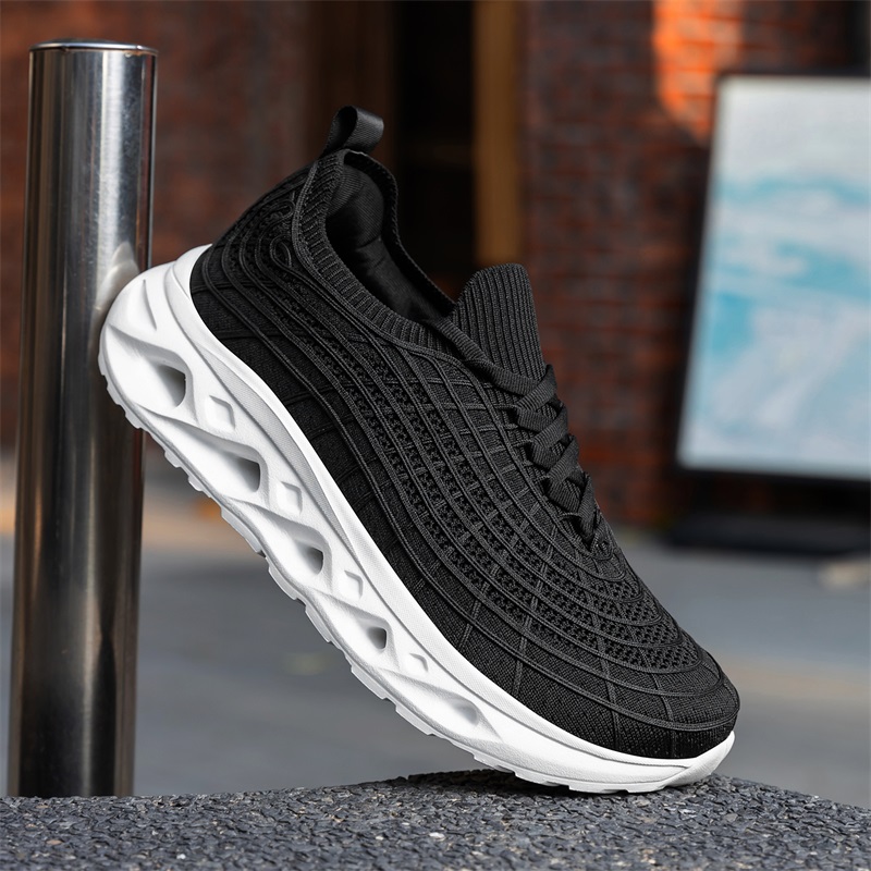 Мужские диабетические кроссовк – обзор и цена Knit Fabric Lace Up Sneakers